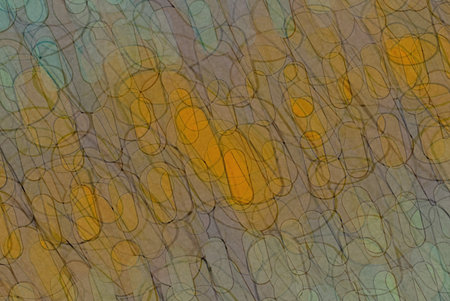 Abstract background with circles and lines in yellow, brown and green colors
