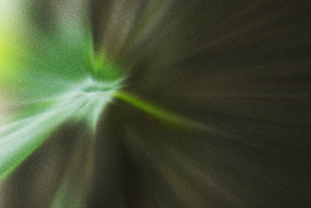 abstract green background with rays and blurred bokeh effect.