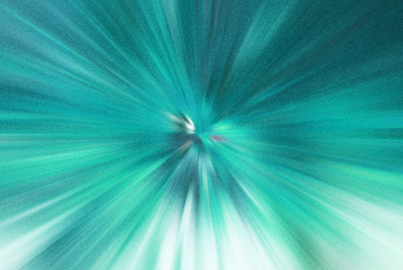 abstract background with rays of light in green and turquoiseの写真素材
