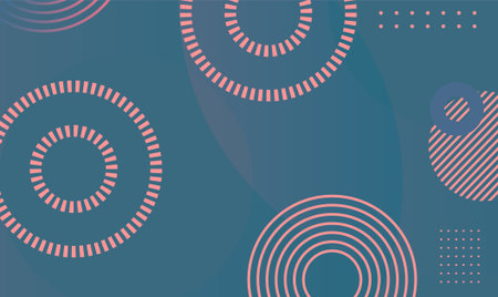 Abstract geometric background with circles and lines in retro style. Vector illustration.