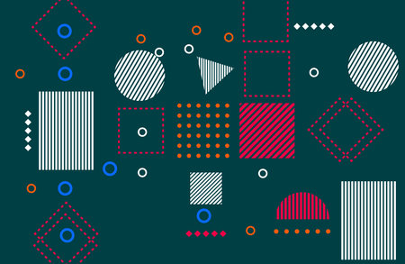 Seamless geometric pattern in retro style. Vector Illustration.