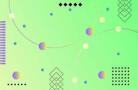 Abstract geometric background with circles, dots and lines. Vector illustration.