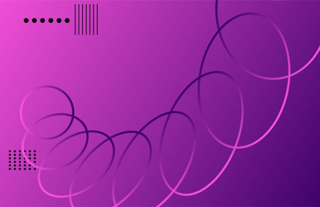 Purple abstract background with wavy lines and circles. Vector illustrationのイラスト素材