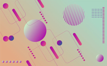 Abstract geometric background with circles and lines. Vector illustration. Gradient mesh.のイラスト素材