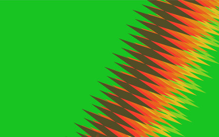abstract background with green and orange curved lines on a green background