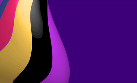 Vector abstract background with blue, yellow and purple stripes and copy spaceのイラスト素材