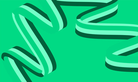 Abstract background with green ribbons. Vector illustration for your design.のイラスト素材