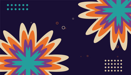 Abstract background with flowers. Vector illustration in flat style. Design for banner, poster, card, invitation.のイラスト素材