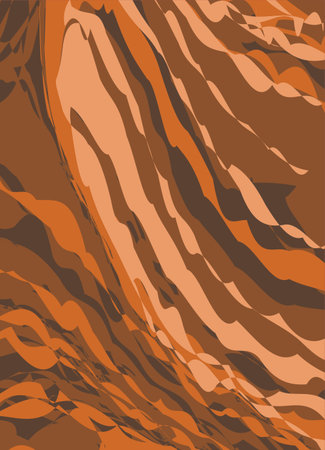 Abstract background with wavy lines in brown tones. Vector illustration.のイラスト素材