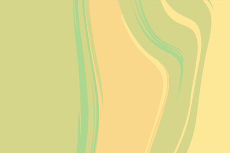 Abstract background with wavy lines in green, yellow and beige colorsのイラスト素材