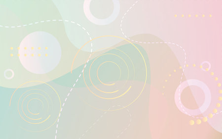 Abstract background with circles and lines in pastel colors. Vector illustration.のイラスト素材