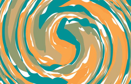 Abstract background with wavy lines in shades of orange and turquoiseのイラスト素材