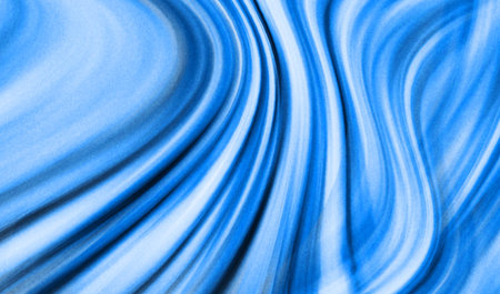 abstract background of blue silk or satin with some smooth folds in itの写真素材