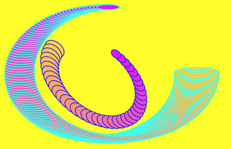 Colored spiral, swirl, twirl element. Volute, helix, cochlear vertigo circular, geometric illustrationのイラスト素材