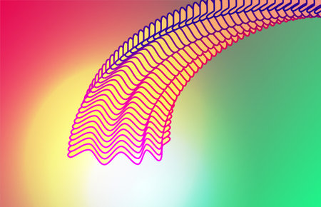 Abstract background with dynamic waves. Vector illustration. Gradient mesh.のイラスト素材