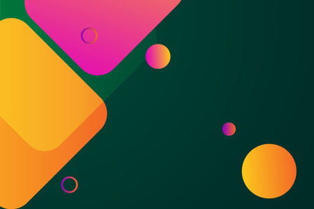 Abstract geometric background with circles and gradients. Vector Illustration.のイラスト素材