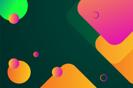 Abstract geometric background with rounded rectangles and circles. Vector illustration.のイラスト素材