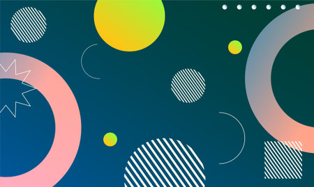 Abstract geometric background with circles and lines. Vector Illustration. Eps 10のイラスト素材