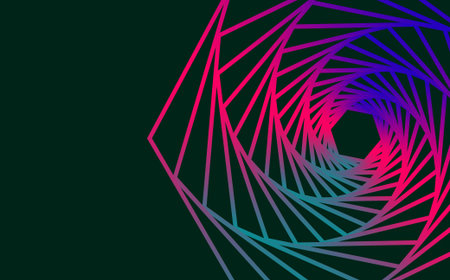 Abstract background with lines in the form of a tunnel. Vector illustrationの写真素材