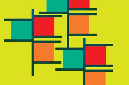 Abstract background with geometric shapes. Vector illustration in flat style. Colorful background.