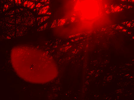 abstract red background with some spots on it and some lights on itの写真素材
