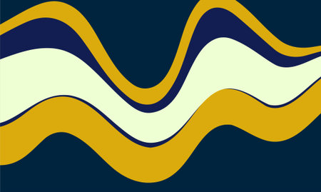 Abstract wavy background. Blue, yellow, white colors. Vector illustration.