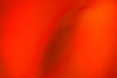 Abstract image with a dynamic blend of warm colors, predominantly red and orange. The fluid lines...