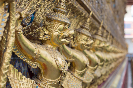 Garudas holding Nagas  Garuda is the King of birds and mount of Vishnu, one of the greatest Hindu gods  Naga is the King of serpents and enemy Garudas holding Nagasof Garuda の写真素材