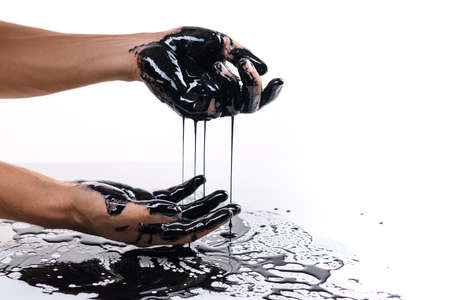 Falling oil prices. World financial crisis conceptの写真素材