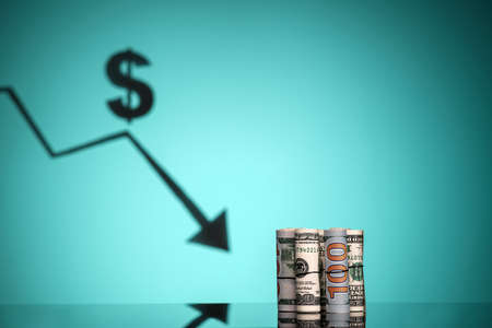 The concept of Time is money. Close upの写真素材