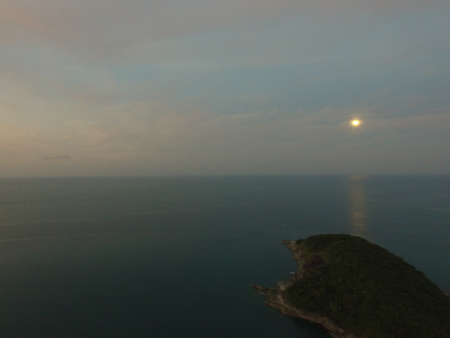 Super Moon over Koh Pu Phuket Thailandの写真素材