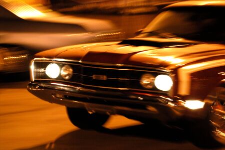 Car in motion frontの写真素材