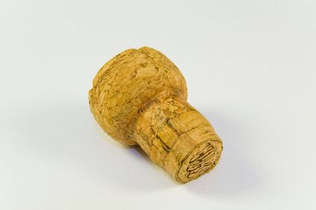Wine cork on whiteの写真素材