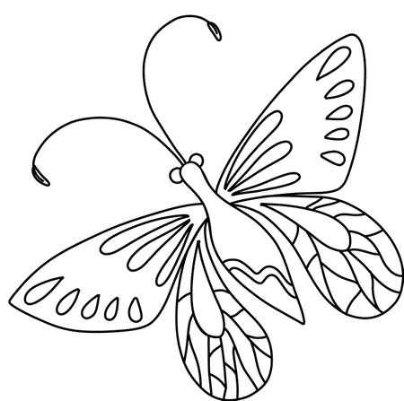 vector cute butterfly in doodle styleのイラスト素材