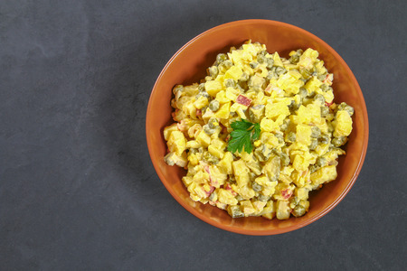 Russian Salad Olivie. Christmas. Tradition New Yearの写真素材