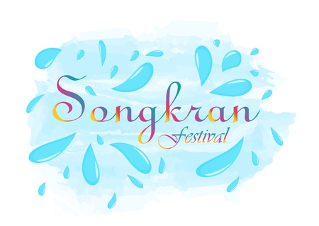 Songkran Festival, Thai New Year, water partyのイラスト素材