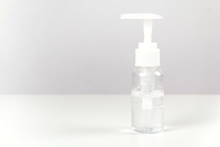 Coronavirus prevention medical surgical masks, hand sanitizer gel hygiene corona virus protection.