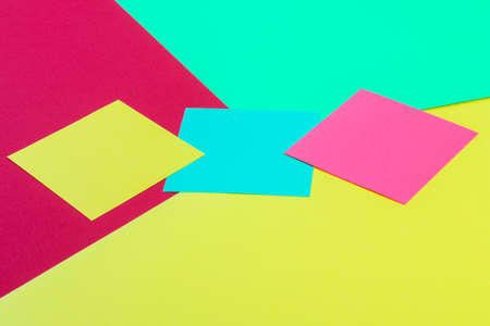 Colored paper in geometric. Bright color paper texture background. Trend colors, geometric paper...