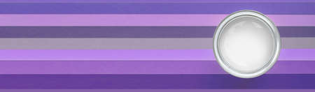 Open paint enamel cans on color palette samples. The concept of repair, construction.の写真素材