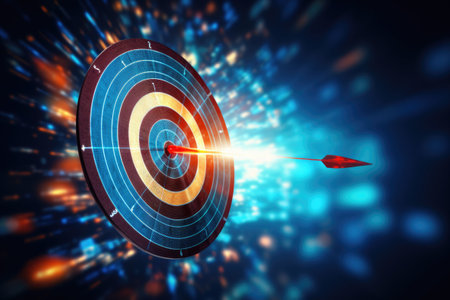 The arrow flies at the target, the target. Achieving the goal.の素材