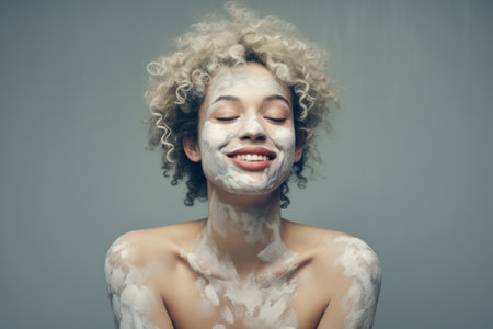 Black girl with vitilingo.の素材