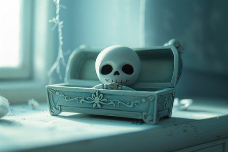 Spooky halloween skeleton design for seasonal decor and celebrationの素材