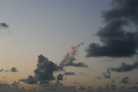 wonderful sky with beautiful clouds nice colorsの写真素材