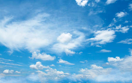 The vast blue sky and clouds skyの写真素材