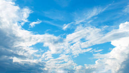 The vast blue sky and clouds skyの写真素材