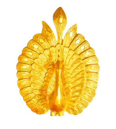 Engraved gold plate isolated on white background.の写真素材