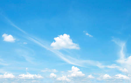 Fantastic soft white clouds against blue sky