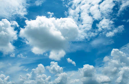The vast blue sky and clouds skyの写真素材