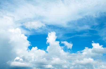 The vast blue sky and clouds skyの写真素材