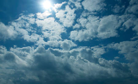 The vast blue sky and clouds sky,sunの写真素材